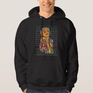Gingerbread Man In Wheelchair Broken Leg Joke Cook Hoodie