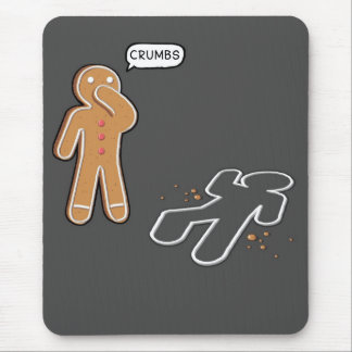 Gingerbread man Ironic Crime scene 'CRUMBS' Mouse Pad