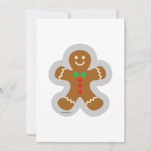 Gingerbread Man Making The Angel In The Snow Holiday Card