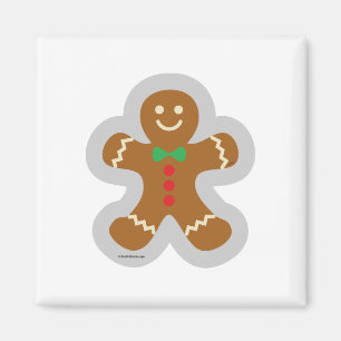 Gingerbread Man Making The Angel In The Snow Magnet