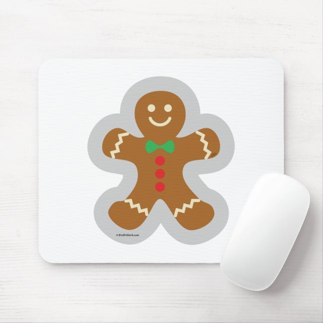 Gingerbread Man Making The Angel In The Snow Mouse Pad (With Mouse)