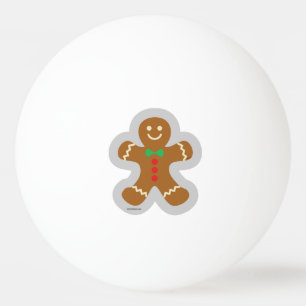 Gingerbread Man Making The Angel In The Snow Ping Pong Ball