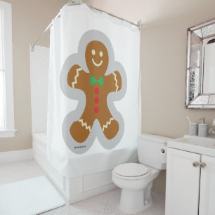 Gingerbread Man Making The Angel In The Snow Shower Curtain