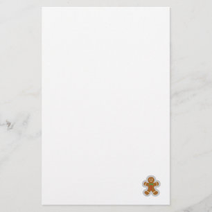 Gingerbread Man Making The Angel In The Snow Stationery