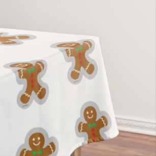 Gingerbread Man Making The Angel In The Snow Tablecloth