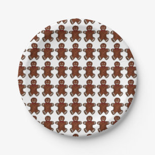 Gingerbread Man Men Cookie Christmas Holiday Party Paper Plate