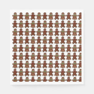 Gingerbread Man Men Lady Christmas Cookie Holiday  Napkin
