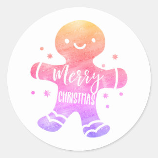 gingerbread Man, merry christmas Classic Round Sticker