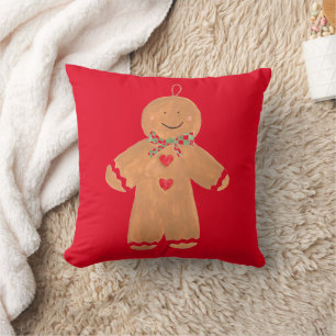 Gingerbread man Merry Christmas Nostalgic Festive Cushion