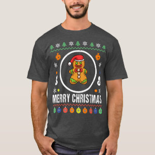 Gingerbread Man Merry Christmas Vintage Cookie Bak T-Shirt