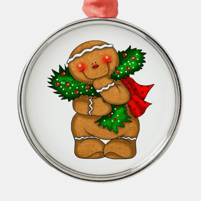 Gingerbread Man  Metal Tree Decoration (Front)