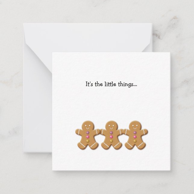 Gingerbread Man Mini Thank You Note Card (Front)