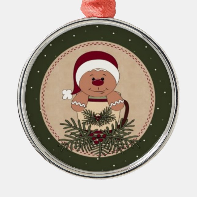Gingerbread Man Mug Arrangement Metal Tree Decoration (Front)
