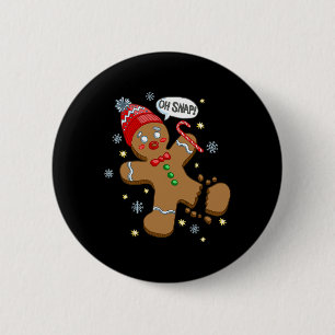 Gingerbread Man Oh Snap Christmas  6 Cm Round Badge