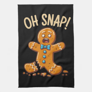 Gingerbread Man Oh Snap Christmas Cookie Baking Tea Towel