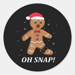 Gingerbread Man Oh Snap Christmas Cookie Costume K Classic Round Sticker