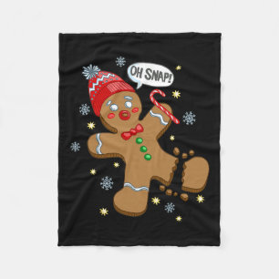 Gingerbread Man Oh Snap Christmas Fleece Blanket