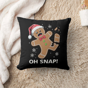 Gingerbread Man Oh Snap Christmas Funny Cookie Cushion