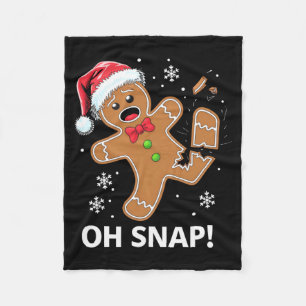 Gingerbread Man Oh Snap Christmas Funny Cookie  Fleece Blanket