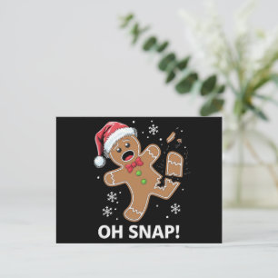 Gingerbread Man Oh Snap Christmas Funny Cookie Holiday Postcard