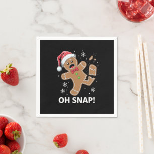 Gingerbread Man Oh Snap Christmas Funny Cookie Napkin