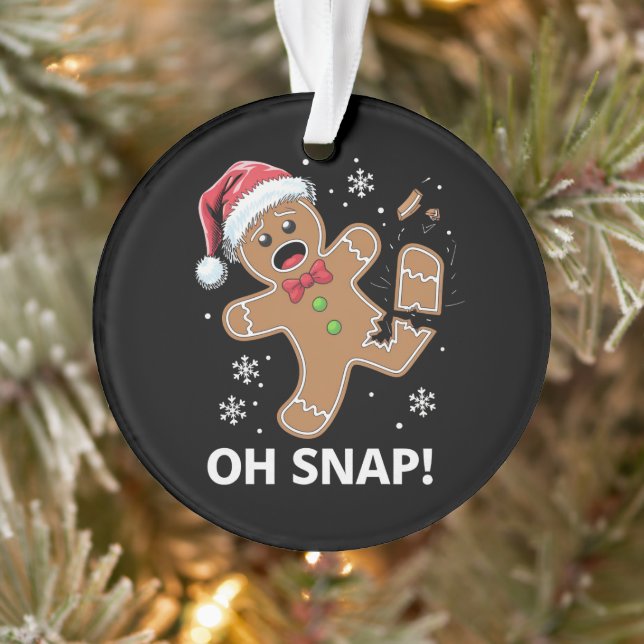 Gingerbread Man Oh Snap Christmas Funny Cookie  Ornament (Tree)