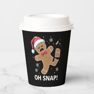 Gingerbread Man Oh Snap Christmas Funny Cookie Paper Cups