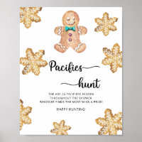 Gingerbread man - pacifier hunt baby shower game