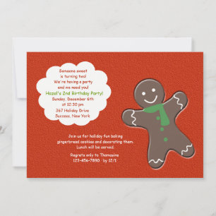 Gingerbread Man Party Invitation