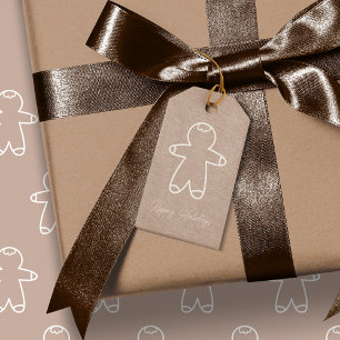 Gingerbread Man Pastel Cookie D2AFA1  Gift Tags