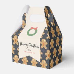 Gingerbread Man Pattern Chalkboard Holiday Favour Box