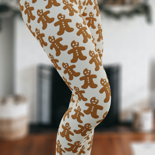 Gingerbread Man Pattern Christmas Holiday Leggings