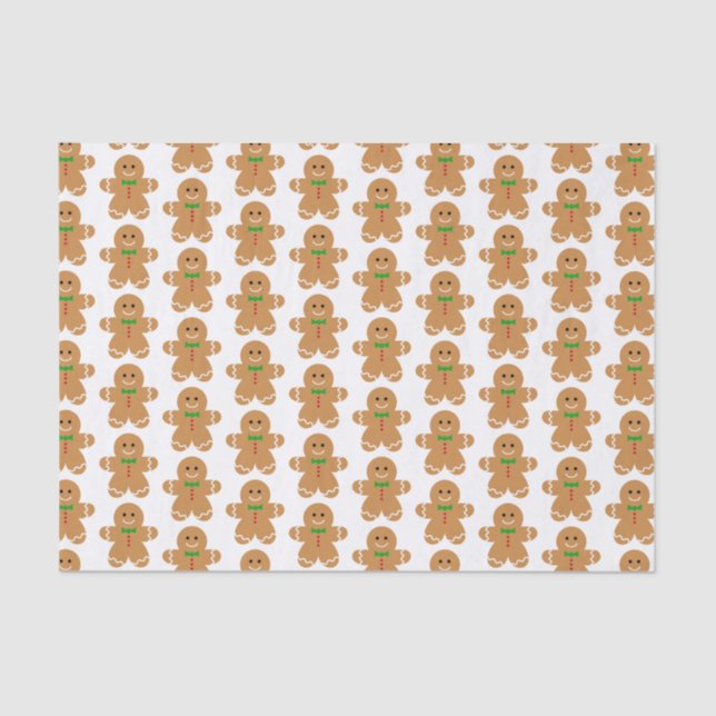 Gingerbread Man Pattern Tissue Paper (Front)