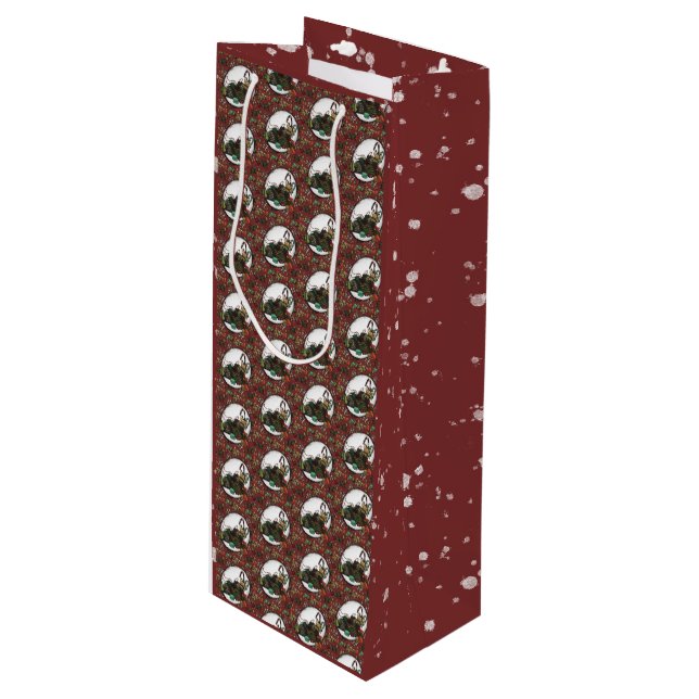 Gingerbread Man- Peppermint Wine Gift Bag (Front Angled)