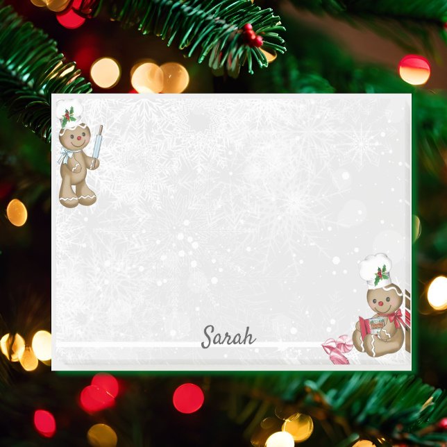 Gingerbread Man Personalize Name Stocking Stuffer Post-it Notes (Creator Uploaded)