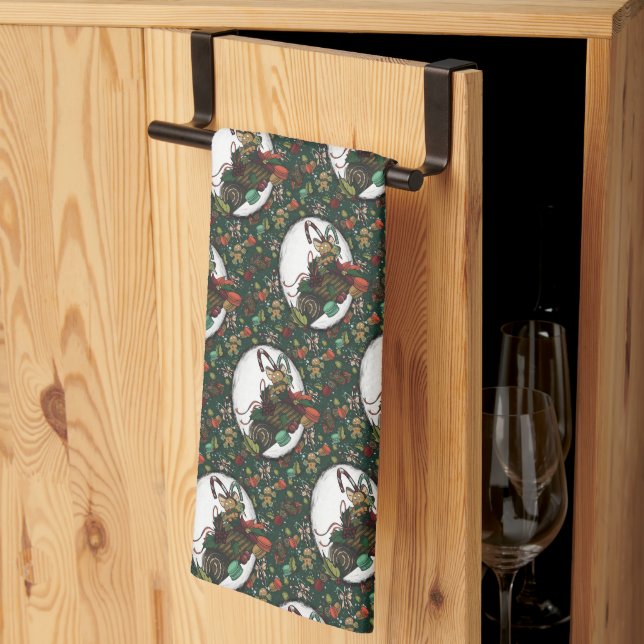 Gingerbread Man: Pine Tea Towel (Thirds Fold)