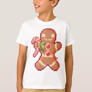 GingerBread man, pixel art, Pixel Art T-Shirt
