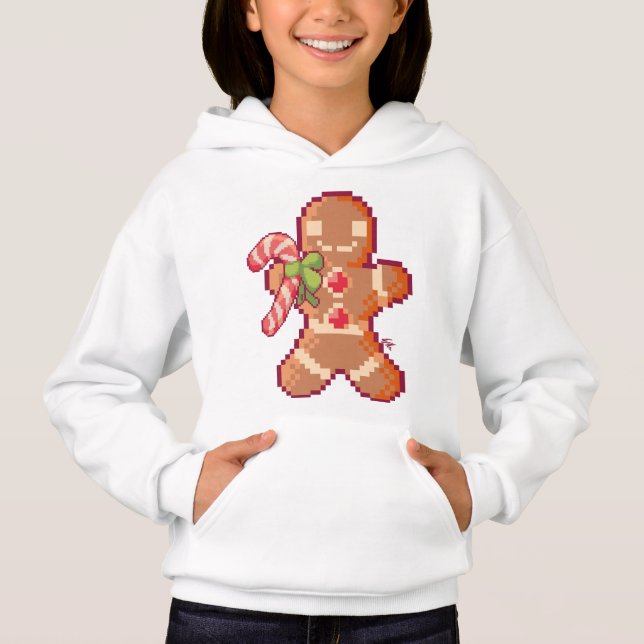GingerBread man, pixelart, Pixel Art  (Front)