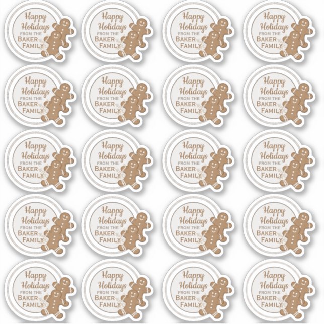 Gingerbread Man Plaid Christmas Holiday Cookie  (Front)