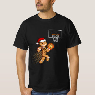 Gingerbread Man Playing Basketball Christmas Cooki T-Shirt