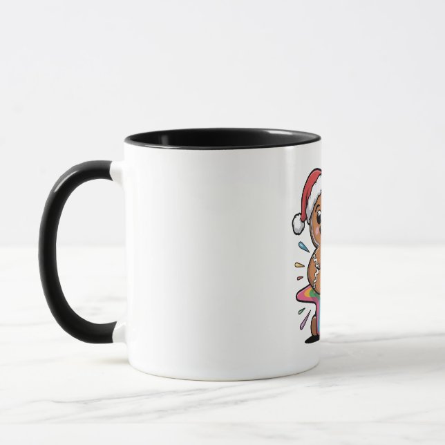 Gingerbread Man Playing Guitar Electric Santa  Mug (Left)