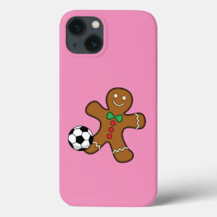 Gingerbread Man Playing Soccer iPhone 13 Case