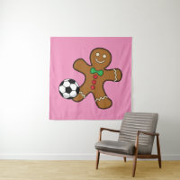 Gingerbread Man Playing Soccer