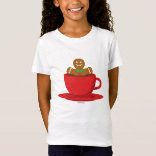 Gingerbread Man Relaxing In Hot Chocolate Red Cup T-Shirt