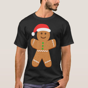 Gingerbread Man Santa Hat Christmas Cookie Matchin T-Shirt