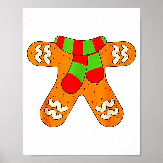 Gingerbread Man Shirt Adult Kids Men Women Cookie  Poster (Front)