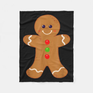 Gingerbread Man Shirt Christmas Cookie Baking Holi Fleece Blanket