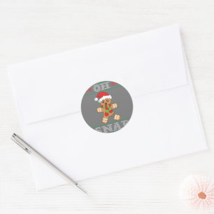Gingerbread Man Shirt Gift Oh Snap Christmas Ugly Classic Round Sticker