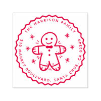 Gingerbread Man & Snowflakes Name & Return Address