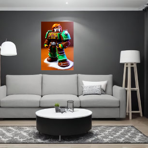 Gingerbread man solider AI Art Poster